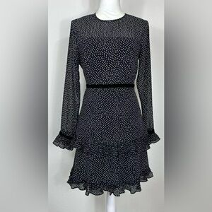 Lulu’s Floral to See Black and White Long Sleeve Mini Dress